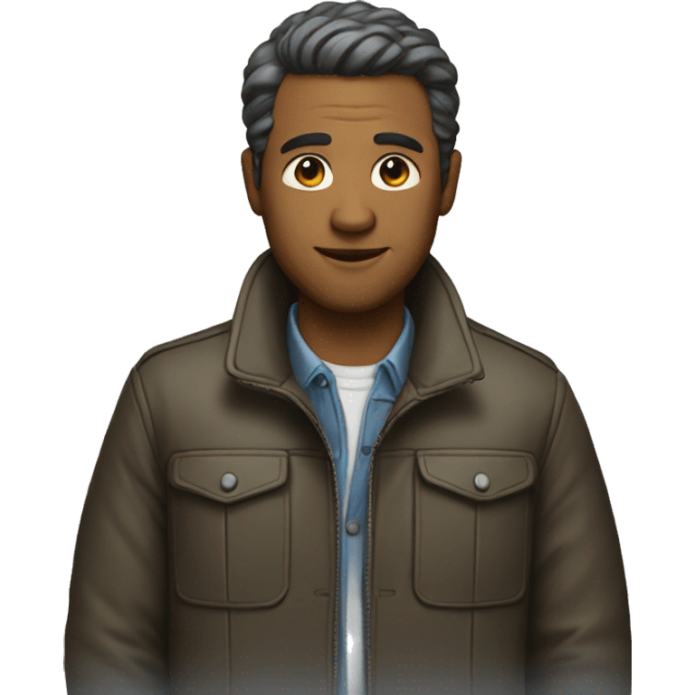 A man wearing a jacket emoji