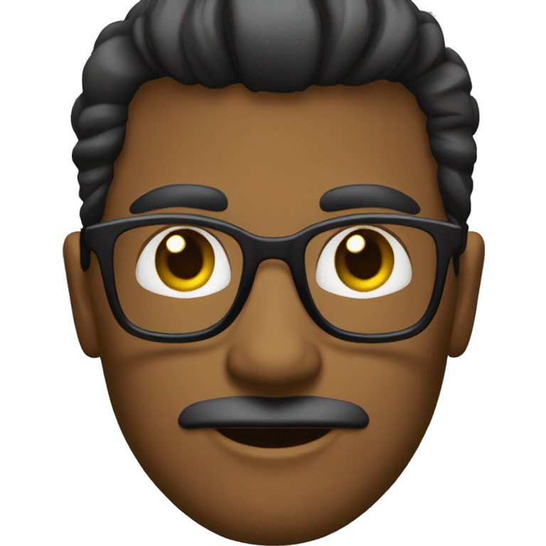 Homem com cabelos preto lisos de oculos executivo emoji