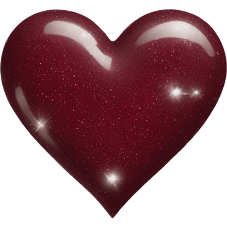 Maroon heart with silver sparkles  emoji