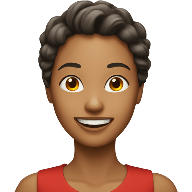 Woman with the red heat smiling  emoji