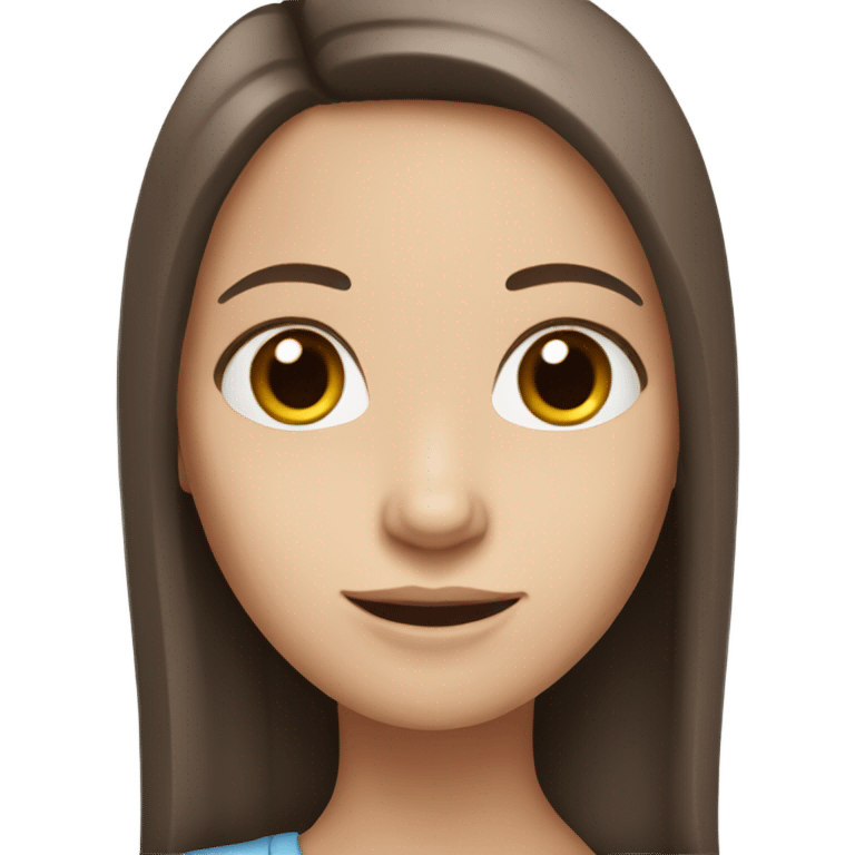 White-skinned girl with long, straight and brown hair emoji