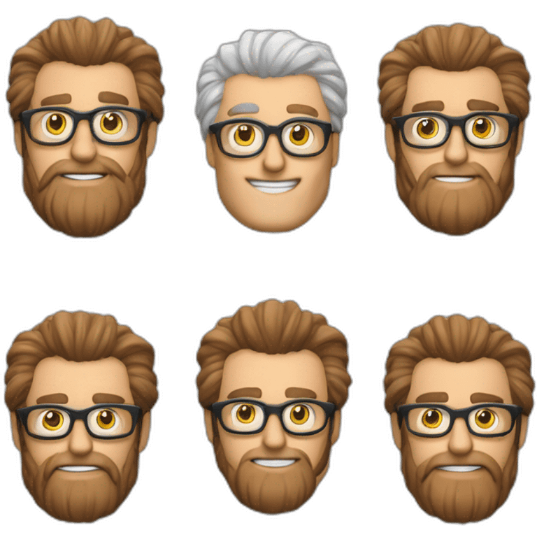 Mann mit Brille bart und dünnen leicht lockigen Haaren emoji