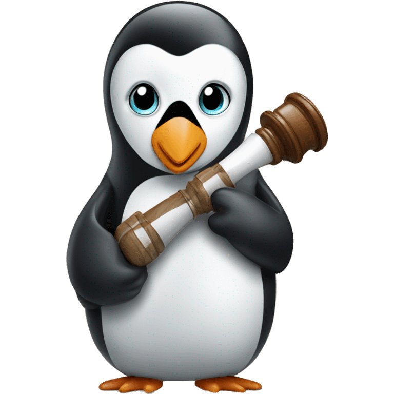 penguin with gavel emoji