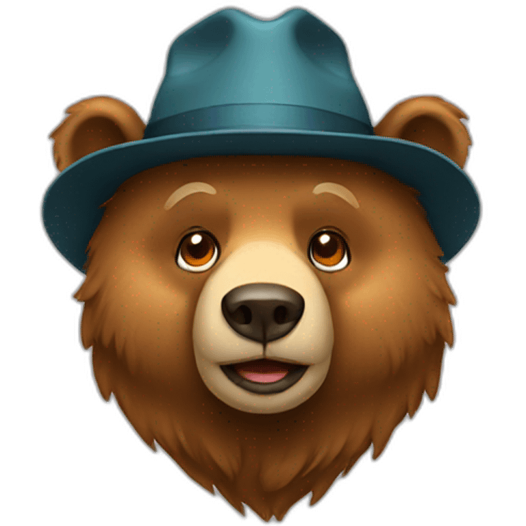 bear wears hat emoji