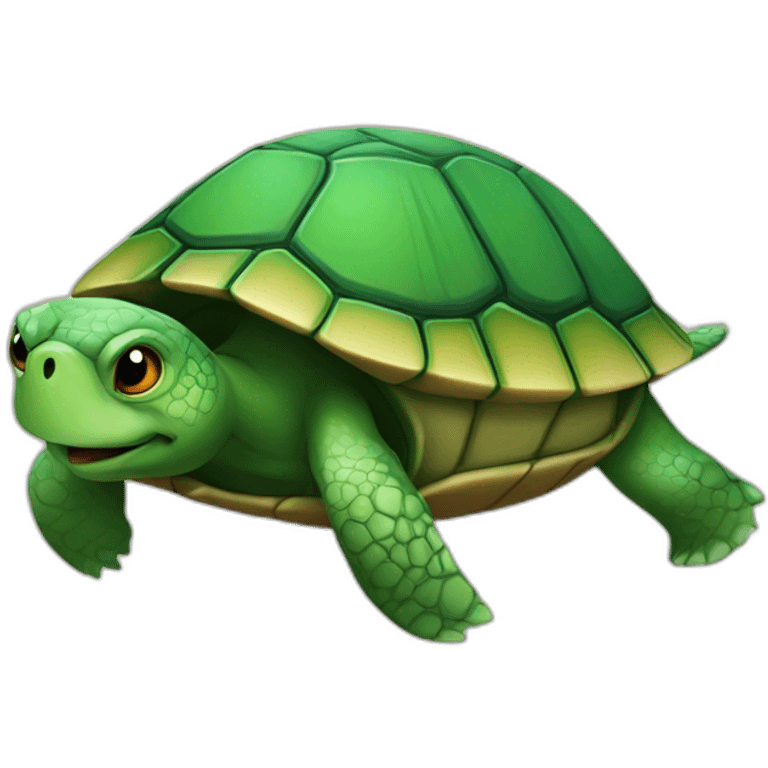 A turtle with a turtle on his back emoji