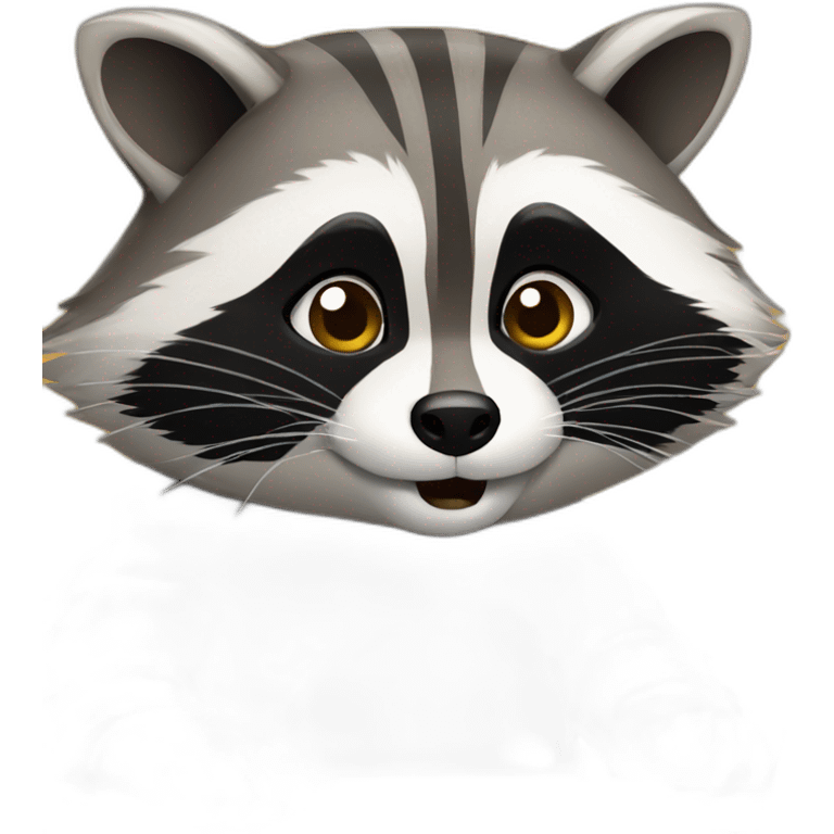 Raccoon swearing at laptop emoji