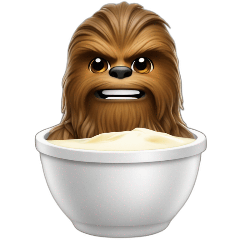 Chewbacca eating yogurt emoji