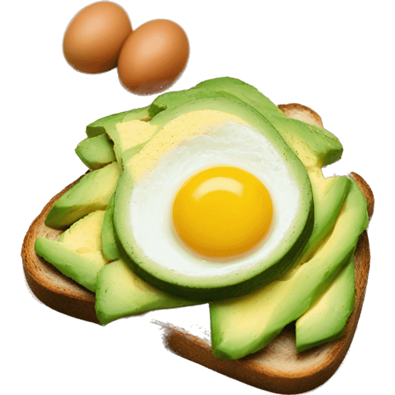 sliced avocado and eggs on sourdough toast  emoji