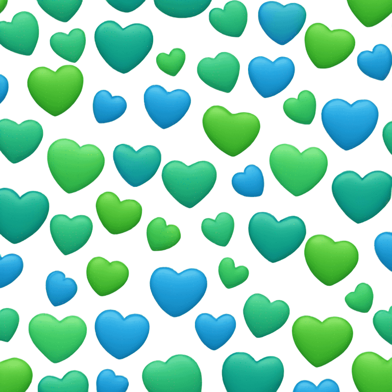 Blue and green heart emoji