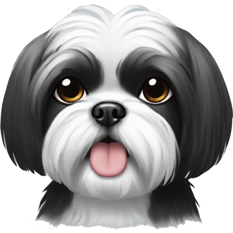 black and white shih tzu emoji