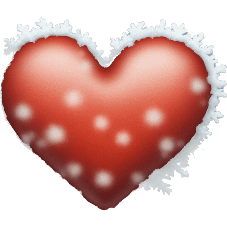 red heart with snow on top emoji