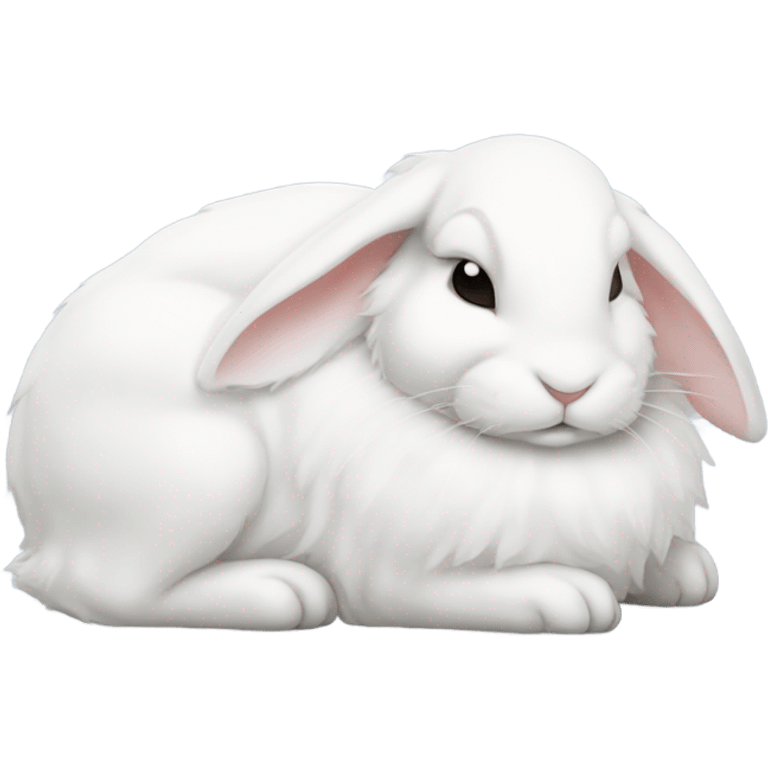 White rabbit asleep on it’s back  emoji