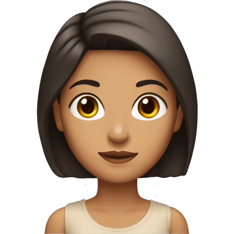 Women with dark brown hair and eyes and tan skin  emoji