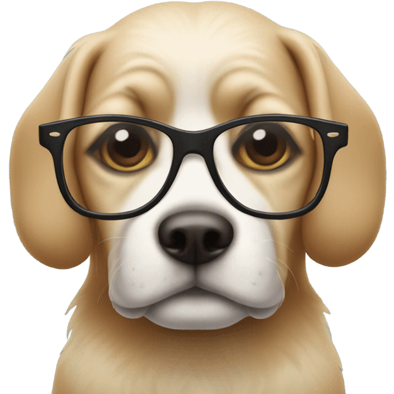 Dog wearing glasses  emoji