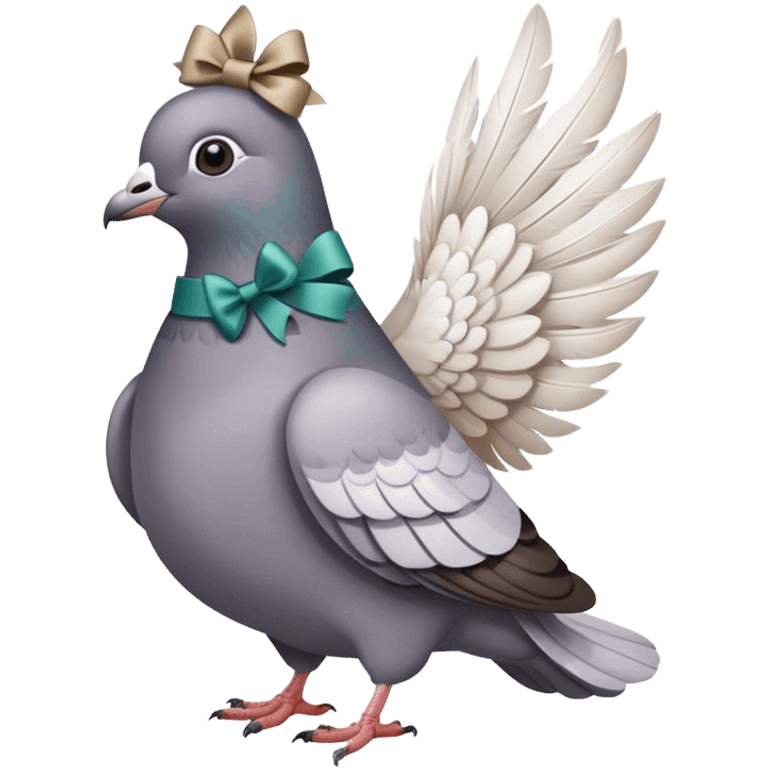 pigeon with a bow emoji