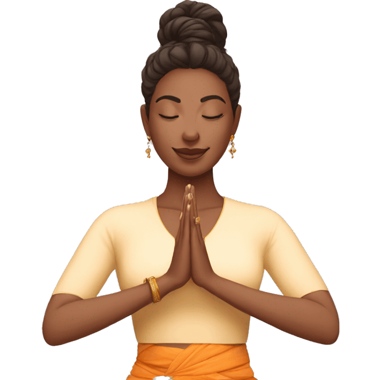 Namaste by a modern girl emoji