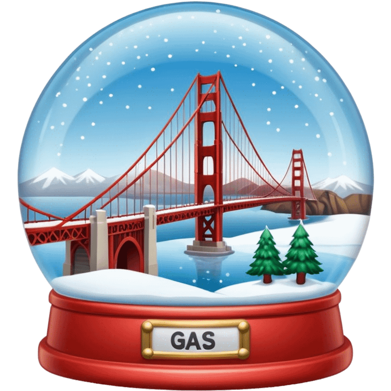 golden gate bridge in a snow globe emoji