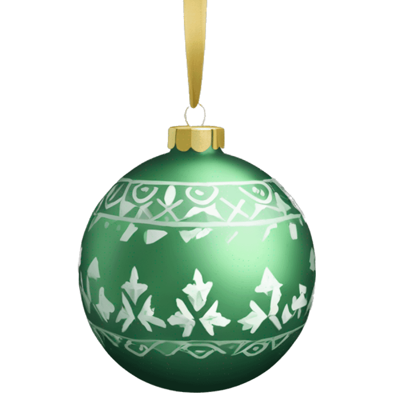 sage green christmas ornament with winter pattern emoji