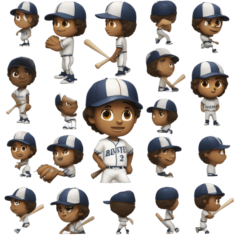 Brunette Boy playing baseball  emoji