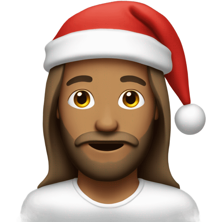 Jesus in a Santa hat emoji