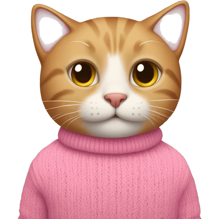 cat wearing a pink sweater emoji