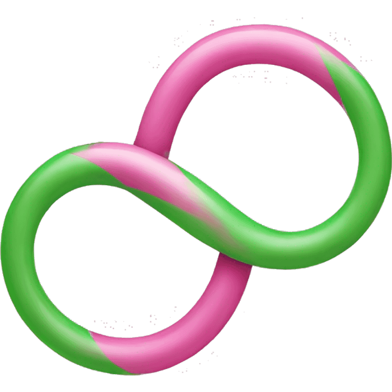 Pink and green infinity loop emoji