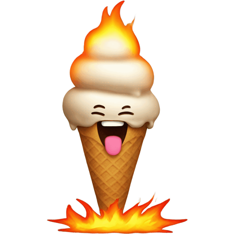 Ice cream on fire emoji