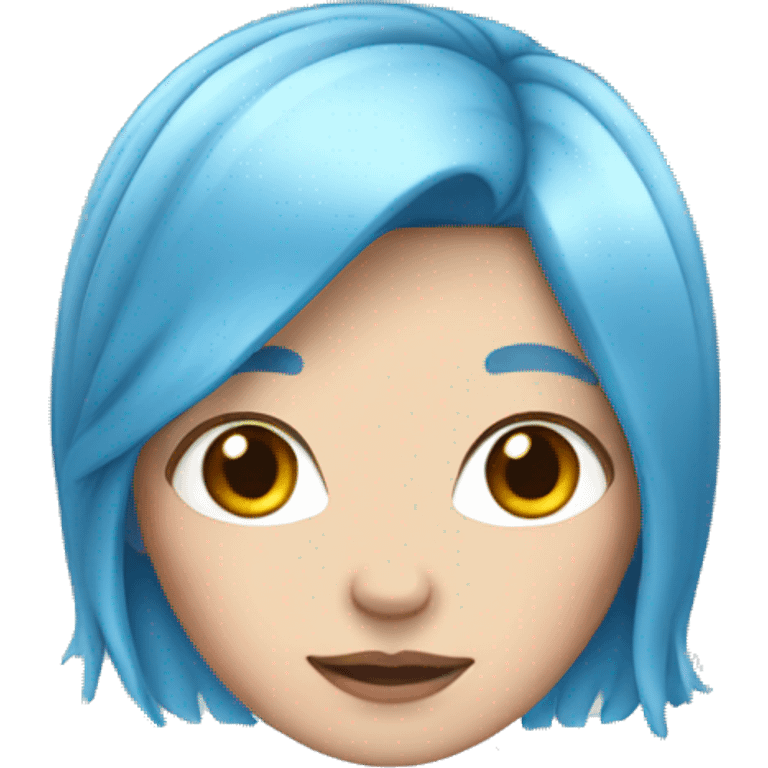 white girl with blue hair emoji