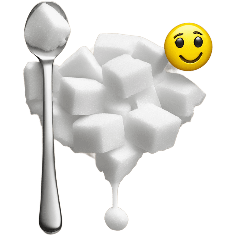 Smiley face behind lighter snorting sugar from spoon  emoji