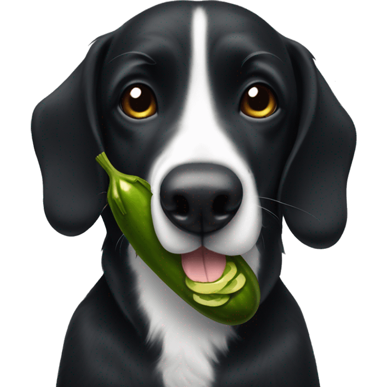 Black dog with a kangaro pickle emoji