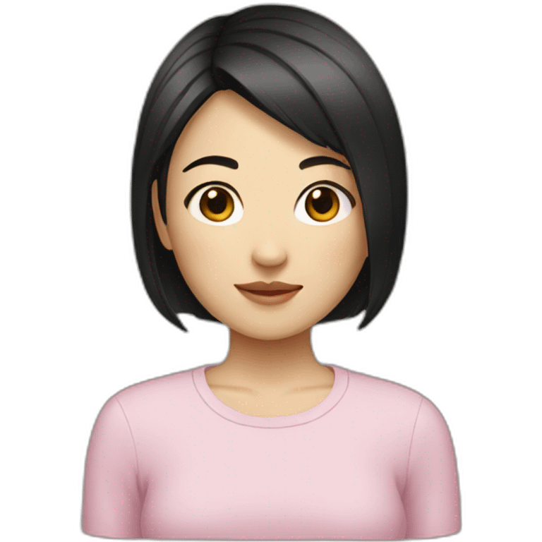 Asian girl with short dark hair emoji