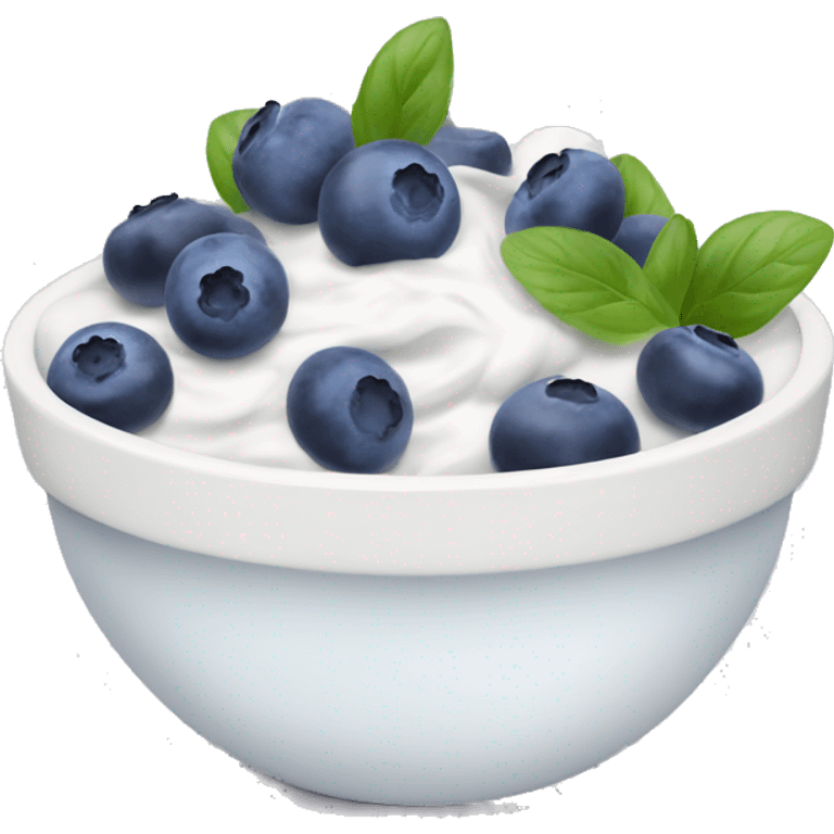 Bowl of Greek yogurt and blueberries emoji