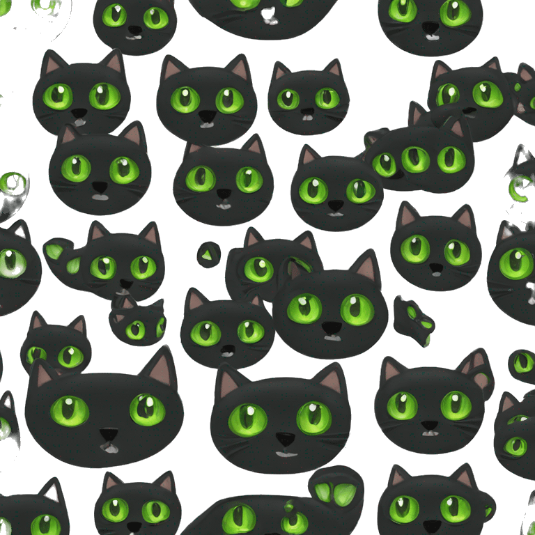 Gato negro con ojos verdes emoji