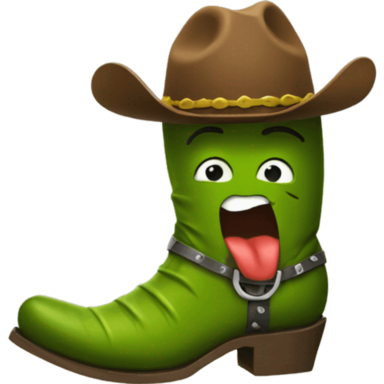 Pickle with cowboy boots  emoji