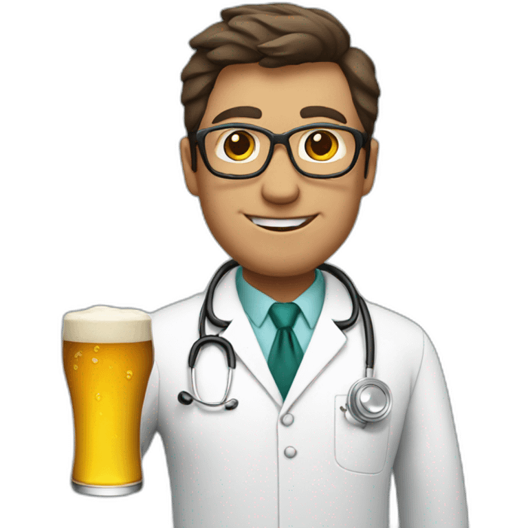 Doctor with beer emoji