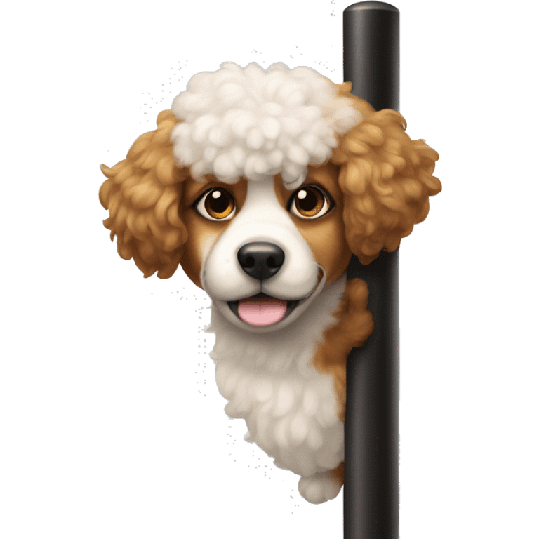 Dog with fro on pole emoji