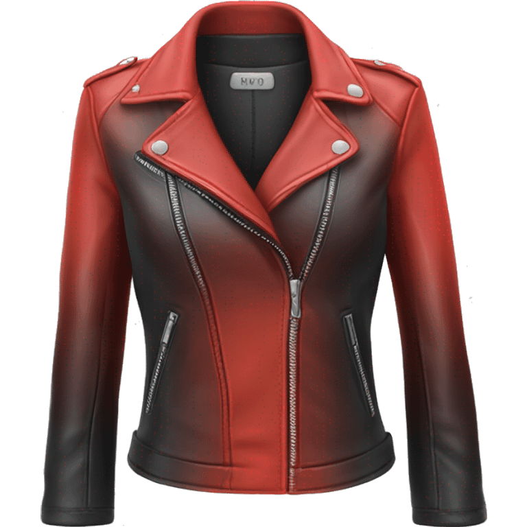 Hyper Realistic isolated open red ombre feminine fashion leather jacket. emoji