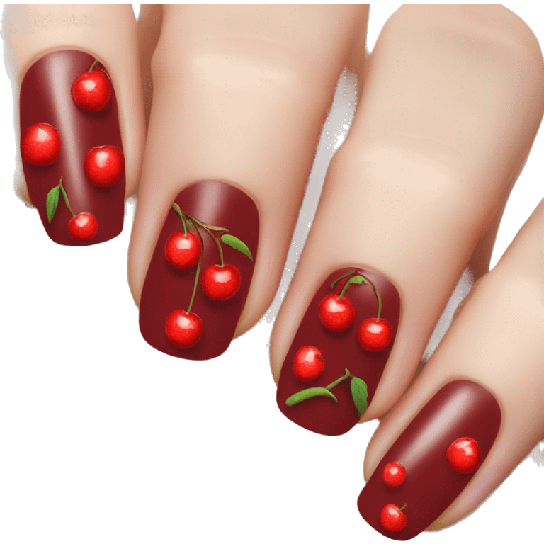 Red cherry nails emoji