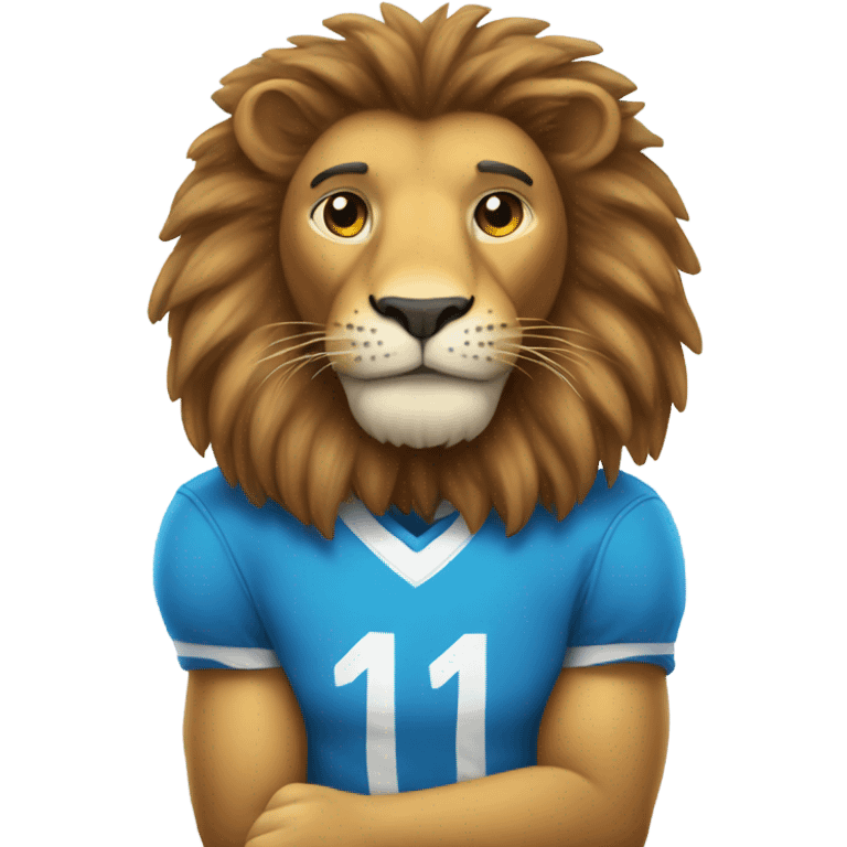 Lion with blue footed jersey on emoji