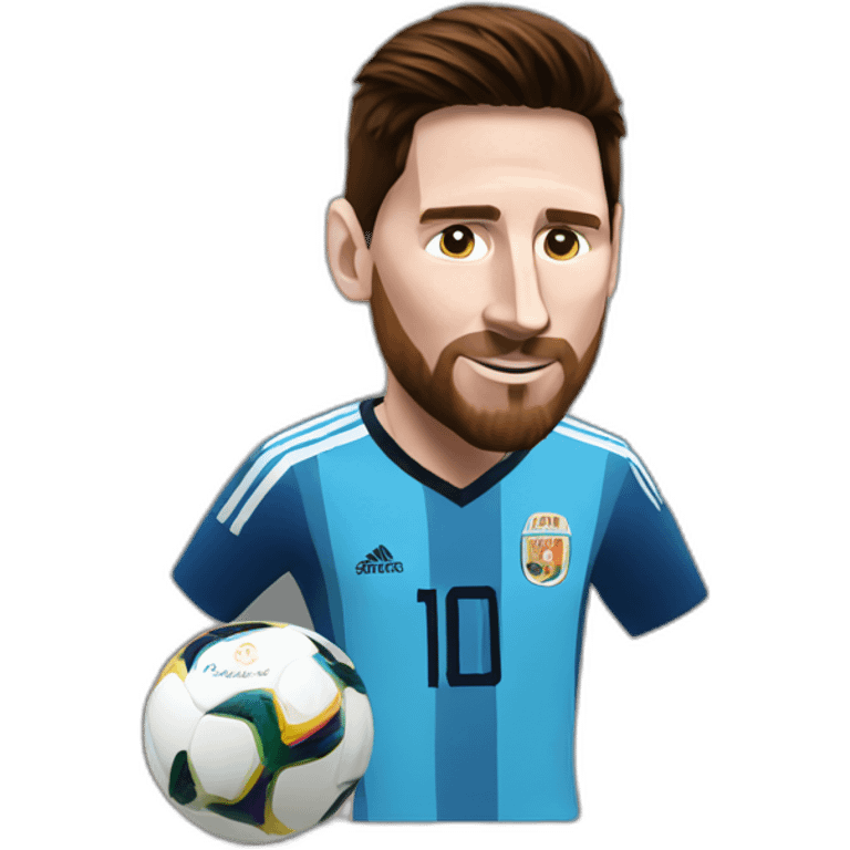 messi with world cup emoji