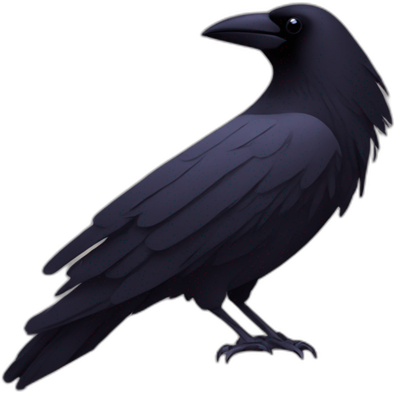 A stylized, abstract raven perched on a book, both in minimalist design emoji