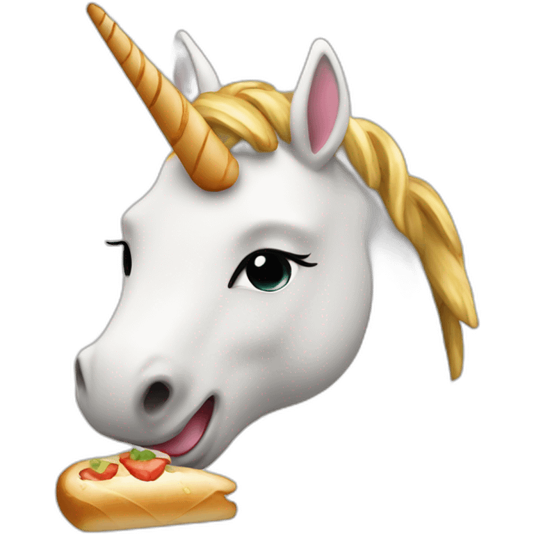 unicorn eating baguette emoji