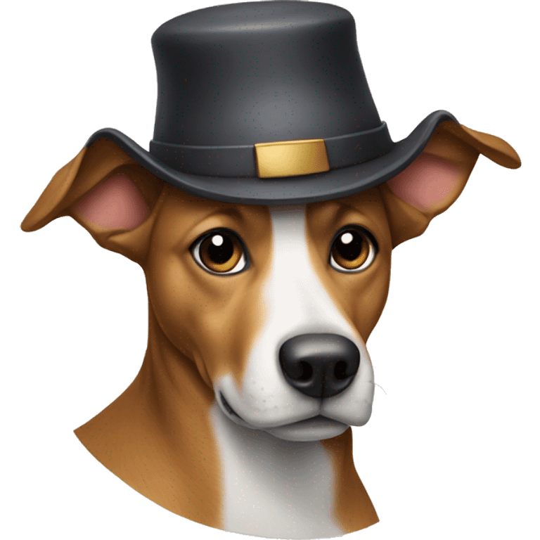 Dog with a hat emoji