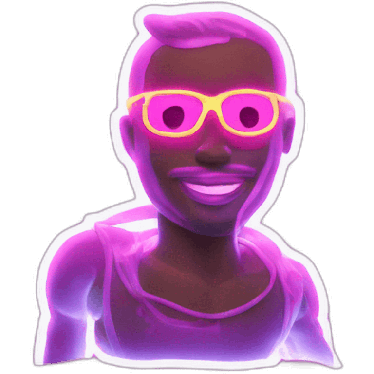 Juicy booty neon sign style man emoji