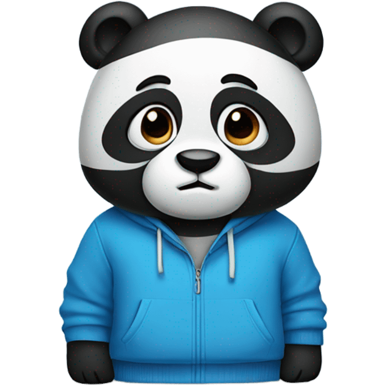 Panda wearing a blue sweatshirt emoji