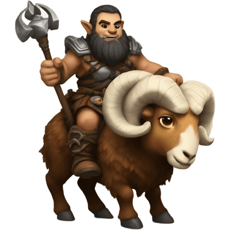 Warcraft dwarf riding a ram emoji