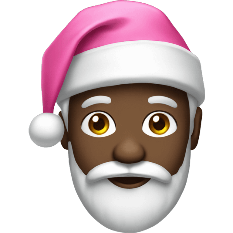 Black Santa with pink Christmas hat emoji