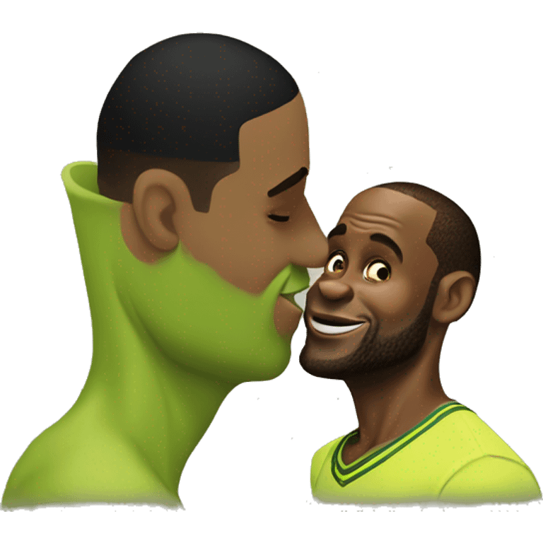 Lebron James kissing shrek  emoji