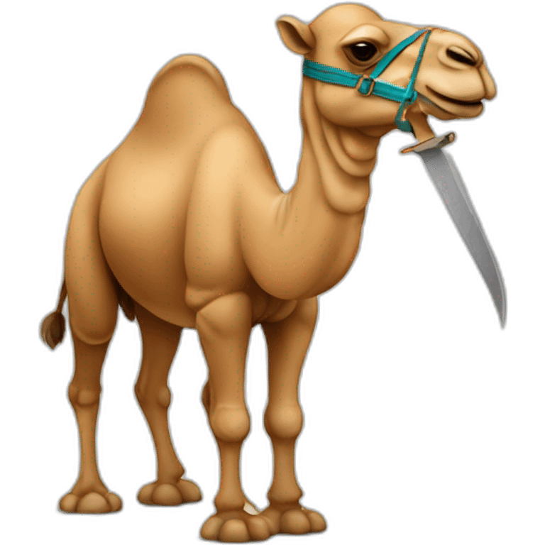 Camel with a knife emoji