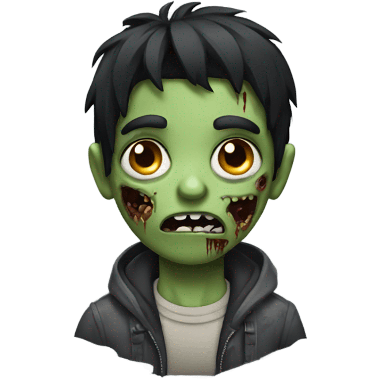 boy zombie with black hair emoji